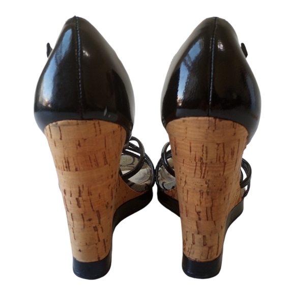 Coach Joslin Patent Leather Wedge Heels Sandals  Size 6M. - Picture 4 of 11